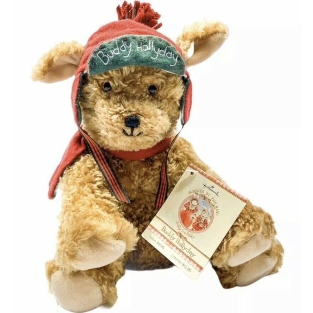 Vintage 2002 Hallmark Buddy Hollyday 9' Dog with tag Holiday Christmas Plush